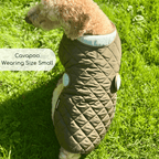 Quilted Dog Coat, Khaki Tweed