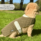 Quilted Dog Coat, Khaki Tweed