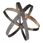 Reclaimed steel log holder orb, view 3