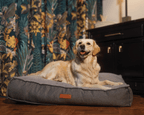 The Balmoral Herringbone Flat Pillow Dog Bed