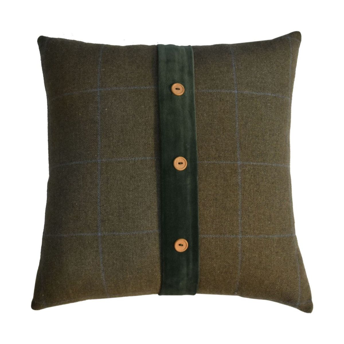 Artisan Furniture Quinn Cushion Set of 2 ? Green Olive Tartan & Green Velvet