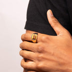 Signet Ring with Semi-Precious Stone