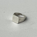 Square signet ring in aged silver