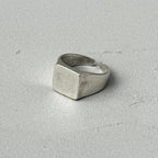 Square signet ring in aged silver