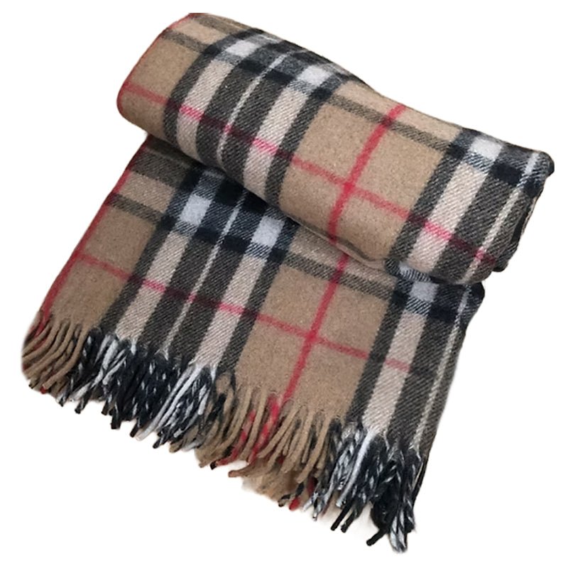 Thomson Camel Recycled Wool Tartan Blanket