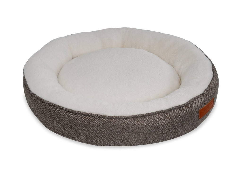 Lincoln herringbone tweed donut dog bed, view 4