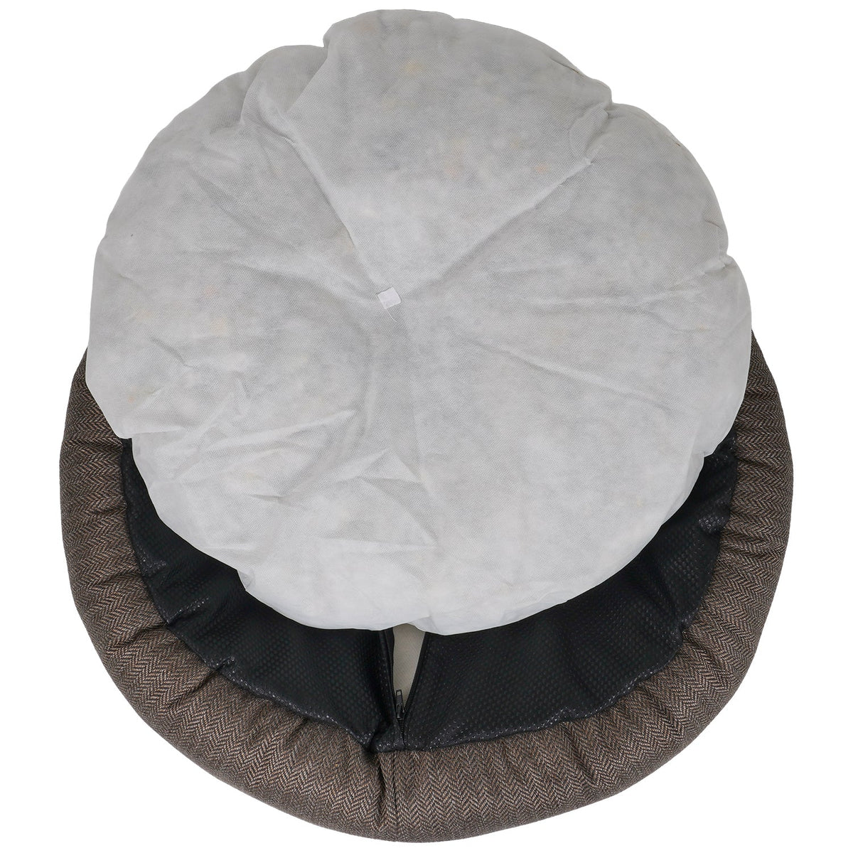 Lincoln herringbone tweed donut dog bed, view 9