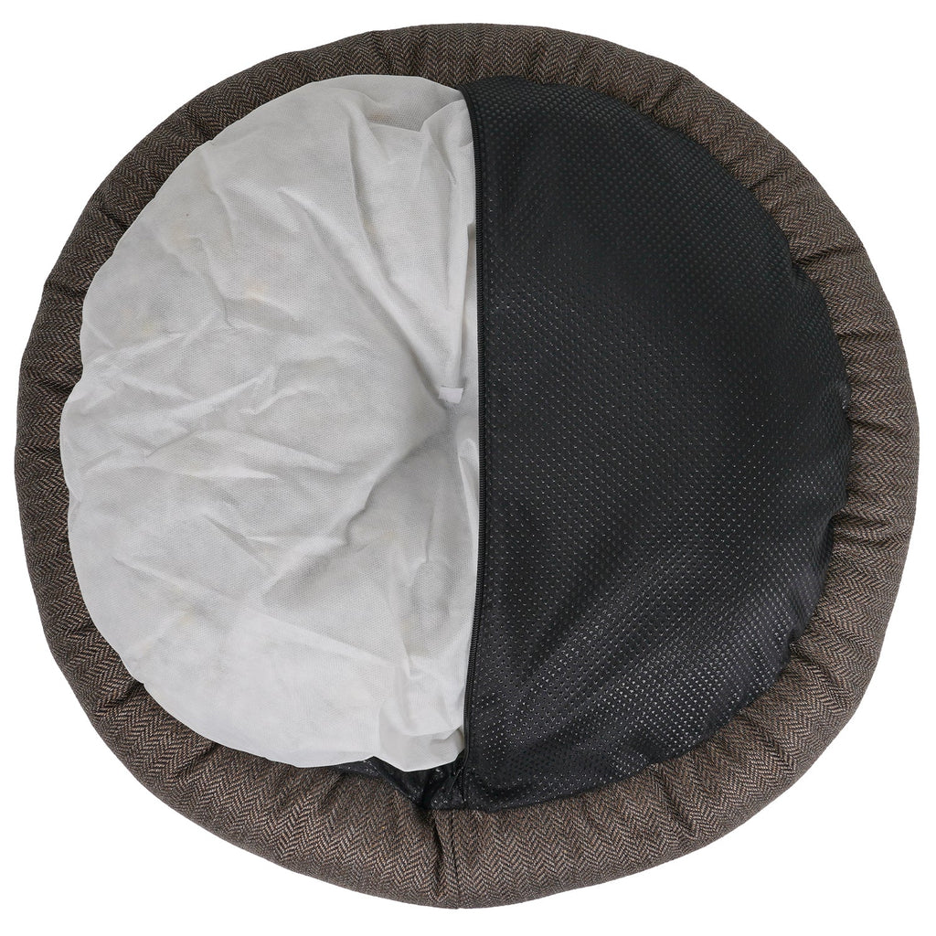 Lincoln herringbone tweed donut dog bed, view 8