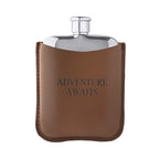 Steel Hip Flask with Leather Sleeve