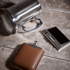 Steel Hip Flask with Leather Sleeve